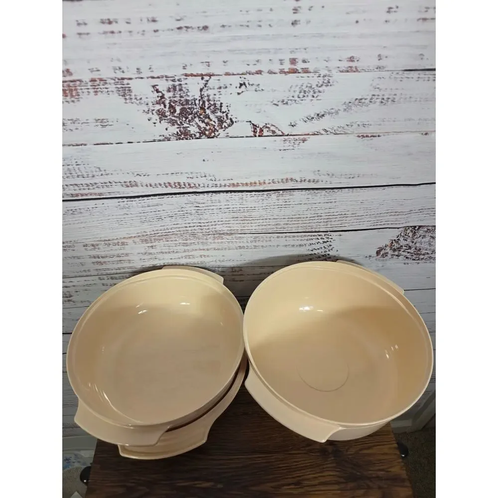 VTG Tupperware Almond Stack Cooker Microwave Tupperware Casserole 4 Piece